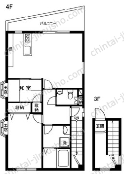 紺屋ビル4階の間取図