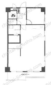 ライオンズマンション台町6階の間取図