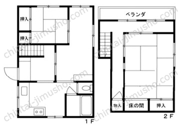 中尾古貸家一棟の間取図