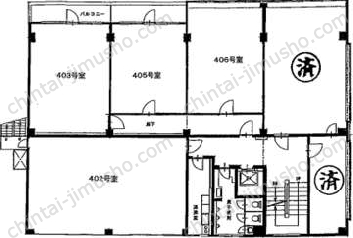コハラビル本館4階の間取図
