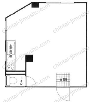 十字ビル2階の間取図