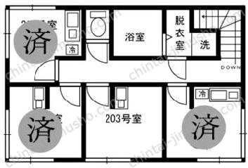土谷荘2階の間取図