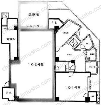 山楽ビル1階の間取図