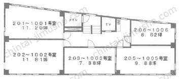 ユニオン小石川第1ビル7階の間取図