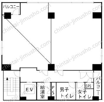 第2AKビル3階の間取図