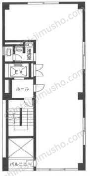 戸羽ビル6階の間取図