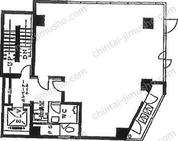 工業ビル5階の間取図
