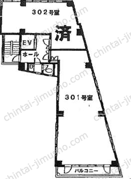 OKビル3階の間取図