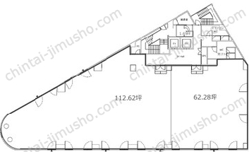 五反田フラットアイアンビル2Fの間取図