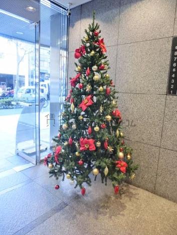 エントランス入口付近にあるクリスマスツリーです