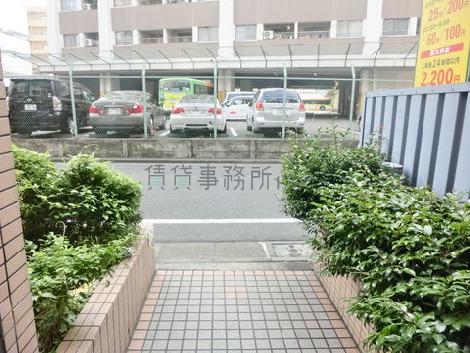 玄関口から見た全面道路