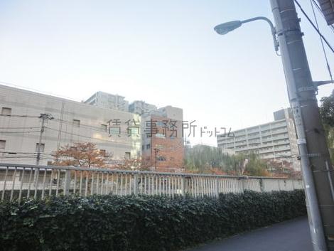 目の前は目黒川です