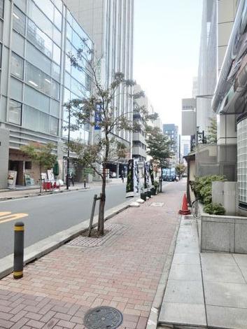 街路樹が点在する前面エリア