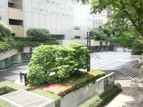 植栽の多い敷地内