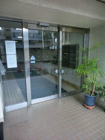 硝子張りの自動ドアを採用
