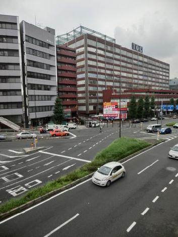 通りの交通量は多めです