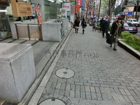 前面道路の広くとられた歩道です