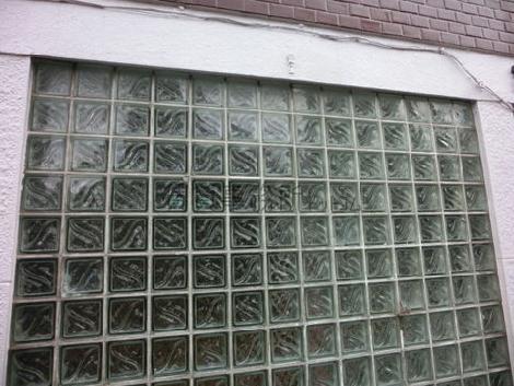 エントランス歩道の間に採光面
