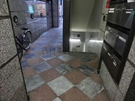エントランス床は特徴的なデザインです