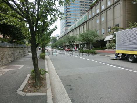 車通りが少なく平穏な通りです