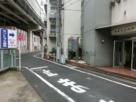 前面の道路です
