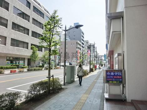植木のある歩道