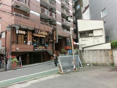 前面の道路です