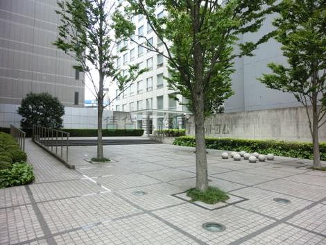 植木が点在する玄関回り