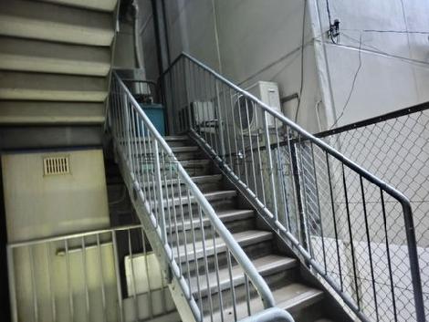 手すり付きの階段です