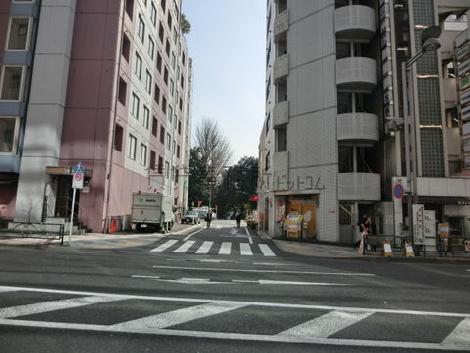 新宿通りからの側道です