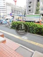 玄関から通りを見た風景