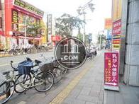 綺麗に舗装された歩道が展開される玄関前