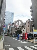 コインパーキングのある側道エリア