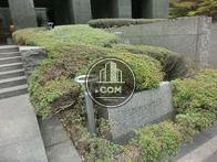 玄関までの階段廻りの植栽にビル名表示がありました